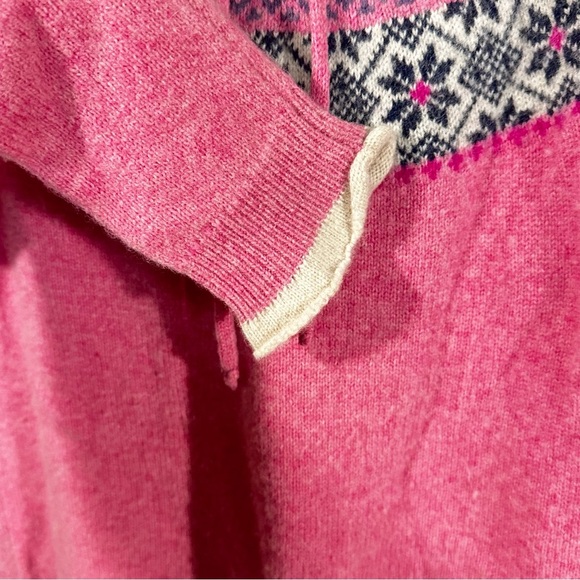 Tabitha Webb Wool Fair Isle Hoodie Sweater Women’s Small Pink Nordic Knit - Picture 4 of 7